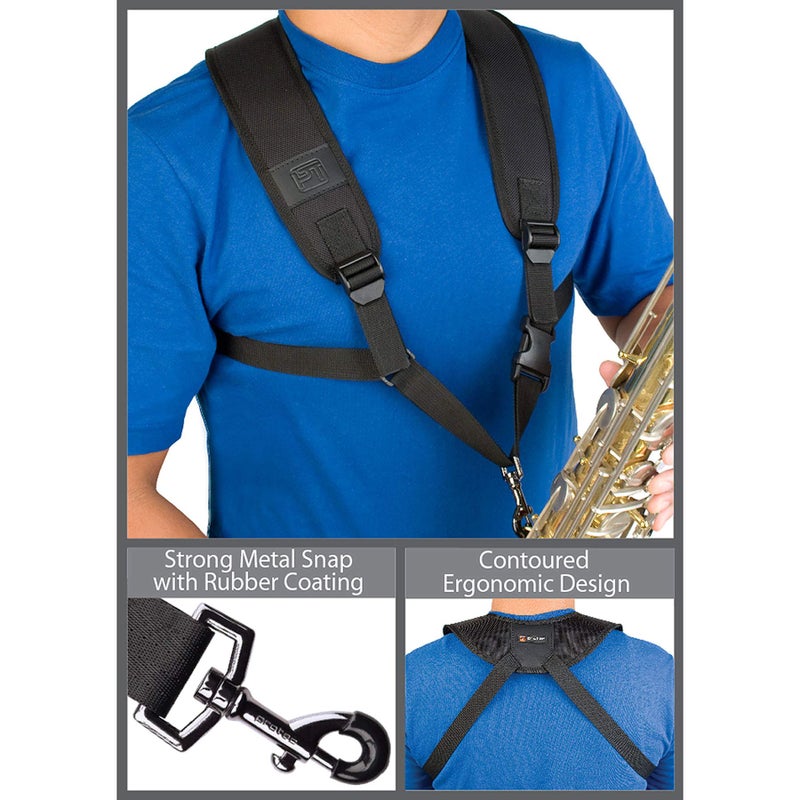 ProTec Pro Tec Saxophone Harness with Deluxe Metal Trigger Snap, Large, Model A306M, Black - Image 3